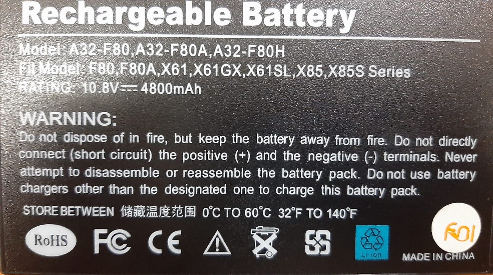 ASUS A32-F80 Laptop Battery