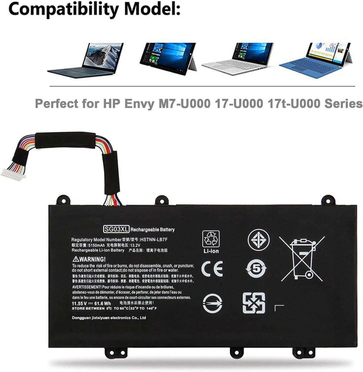 HP SG03XL Laptop Battery for Envy M7-U009DX - Image 2